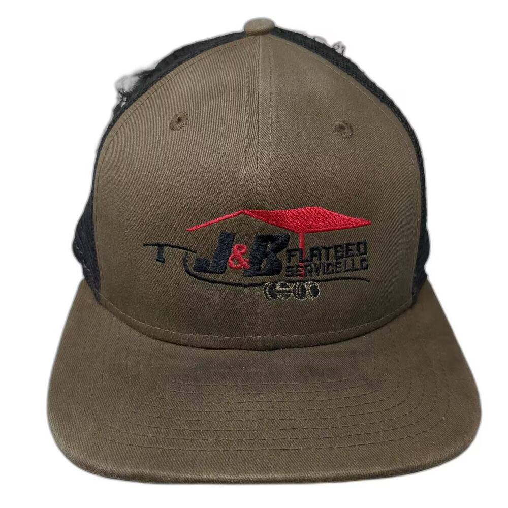 New Era J&B Flatbed Service Llc Brown Trucker Hat One Size Snapback Mesh